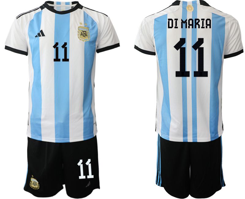Cheap Men 2022 World Cup National Team Argentina home white 11 Soccer Jerseys